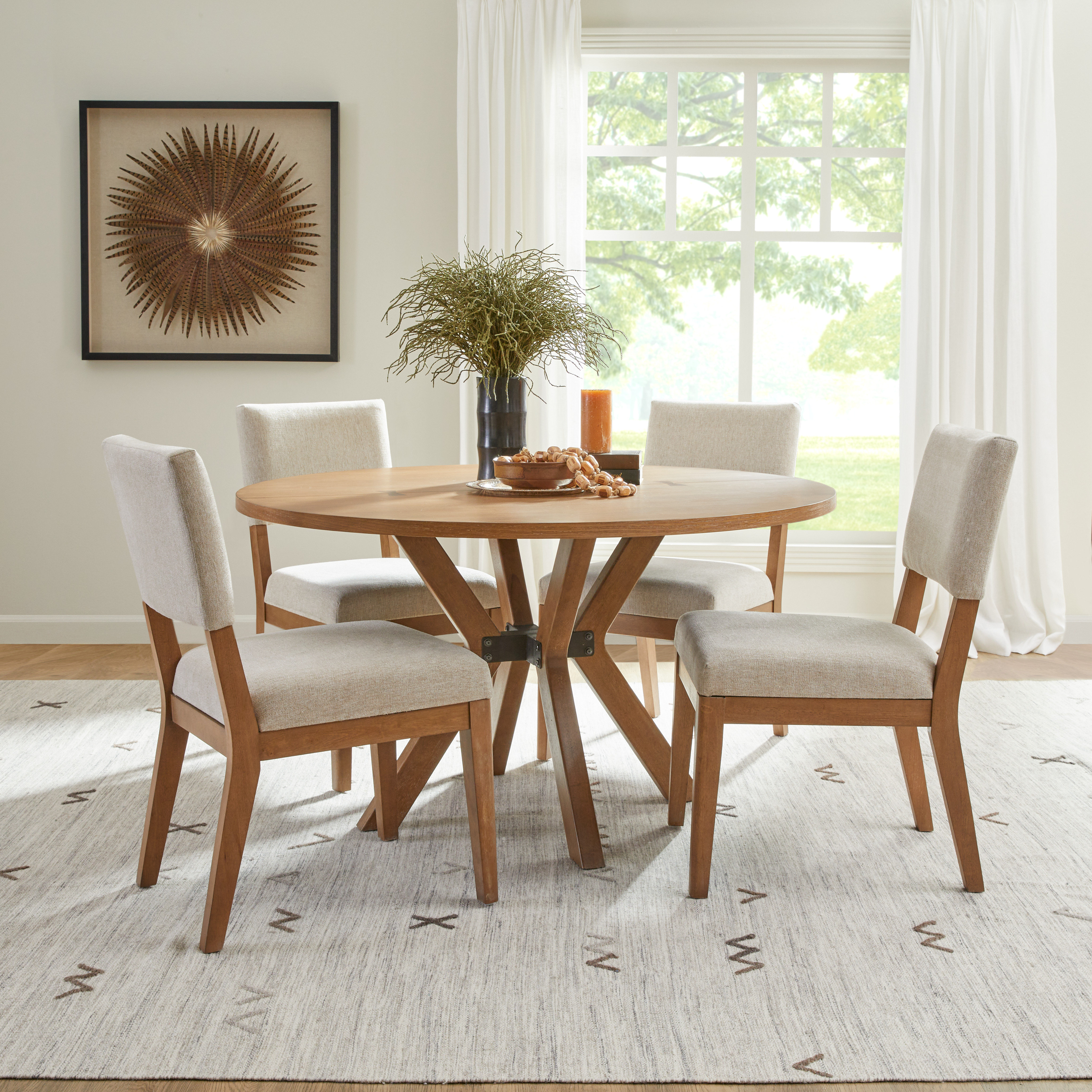 Flexsteel Millwork 5 Piece Round Dining Set & Reviews | Wayfair