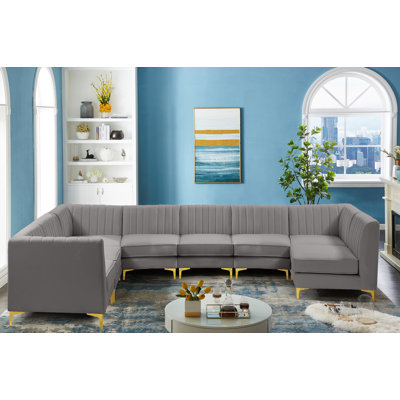 Canapé modulaire en velours réversible de 119 po de largeur Enson