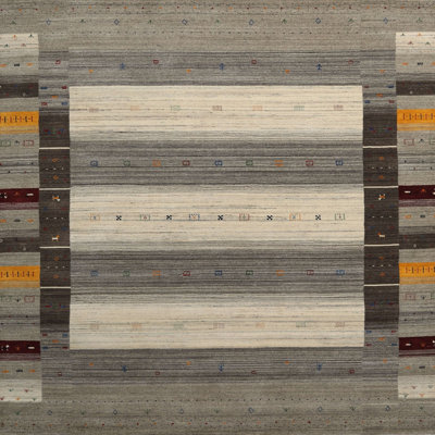 Tapis contemporain gris / olive Gellért