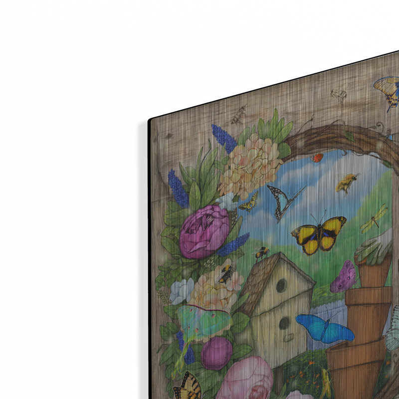 "Back Yard" par Art and a Little Magic, art mural en métal, H 16 po x l 12 po