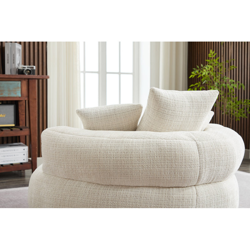 Foam Bean Bag Chairs For Adults/Teens With Filling,Bean Bag Lazy Sofa With Ultra Soft Chenille Cover,Round Bean Bag,Indoor & Outdoor