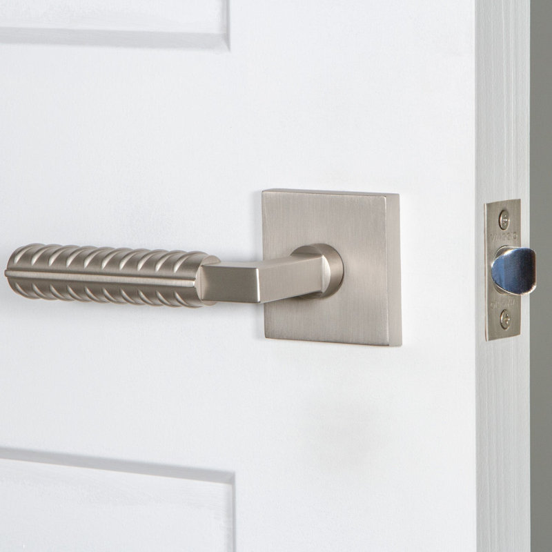 Viaggio Circolo Rosette Double Dummy, Modern Industrial Lever, Square, Satin Nickel