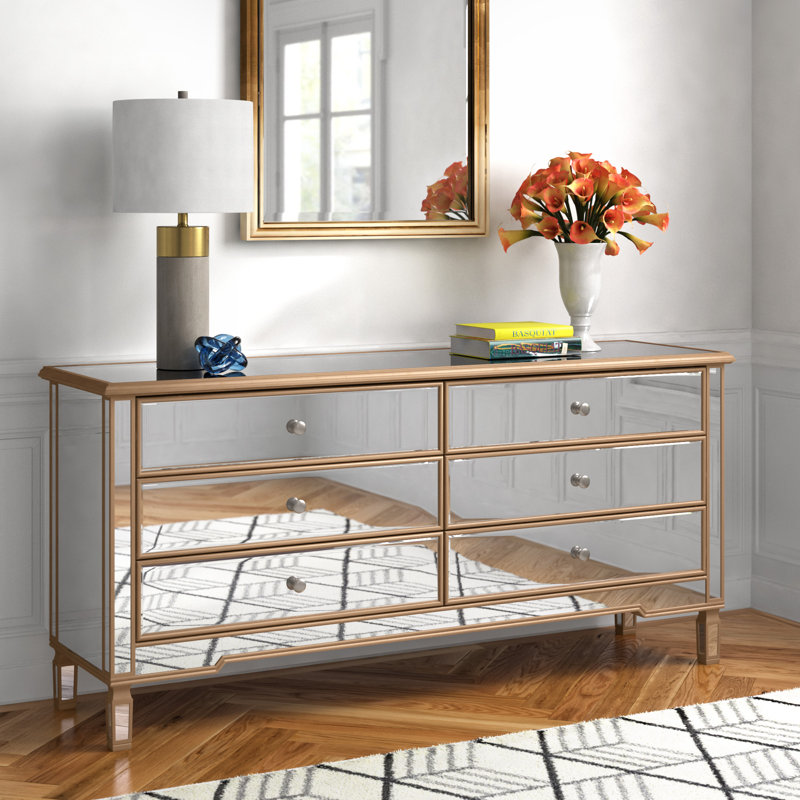 Brixton 72'' W 6 - Drawer Dresser, Gold
