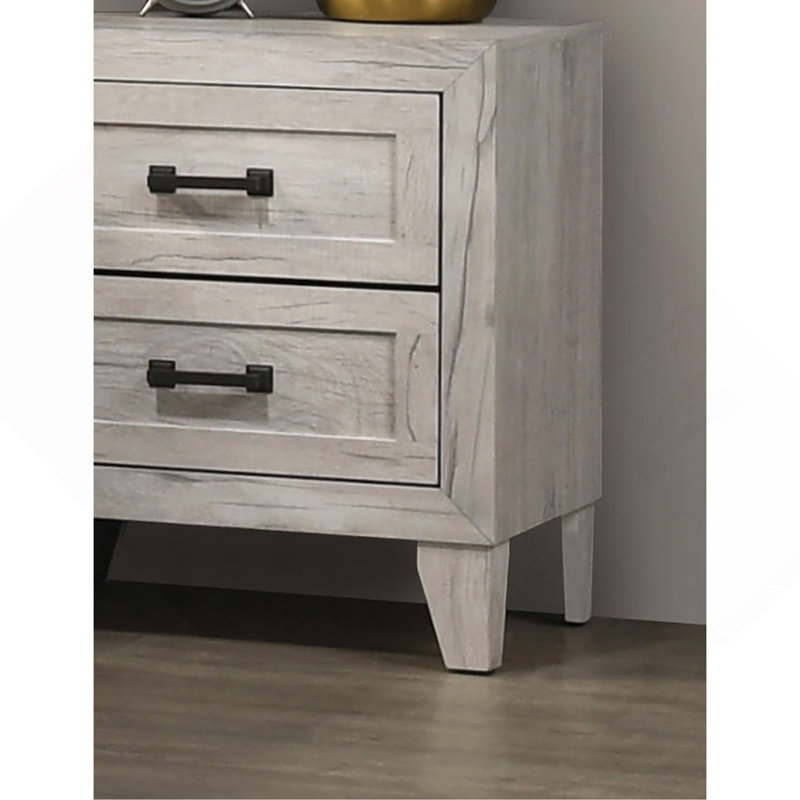 Table de chevet contemporaine en mélamine blanc délavé 1pc