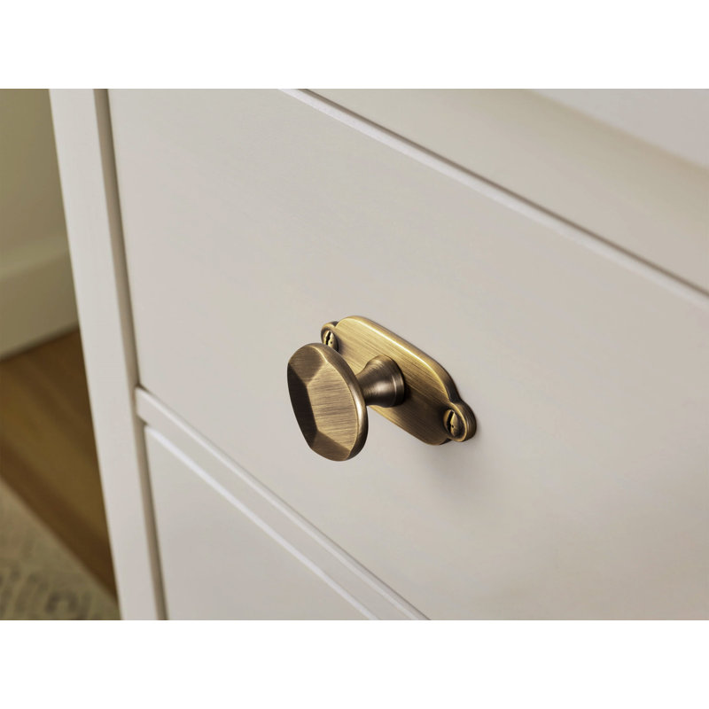 Poignée champignon 1,3 po de diamètre avec plaque arrière - G013, Laiton brossé bronze