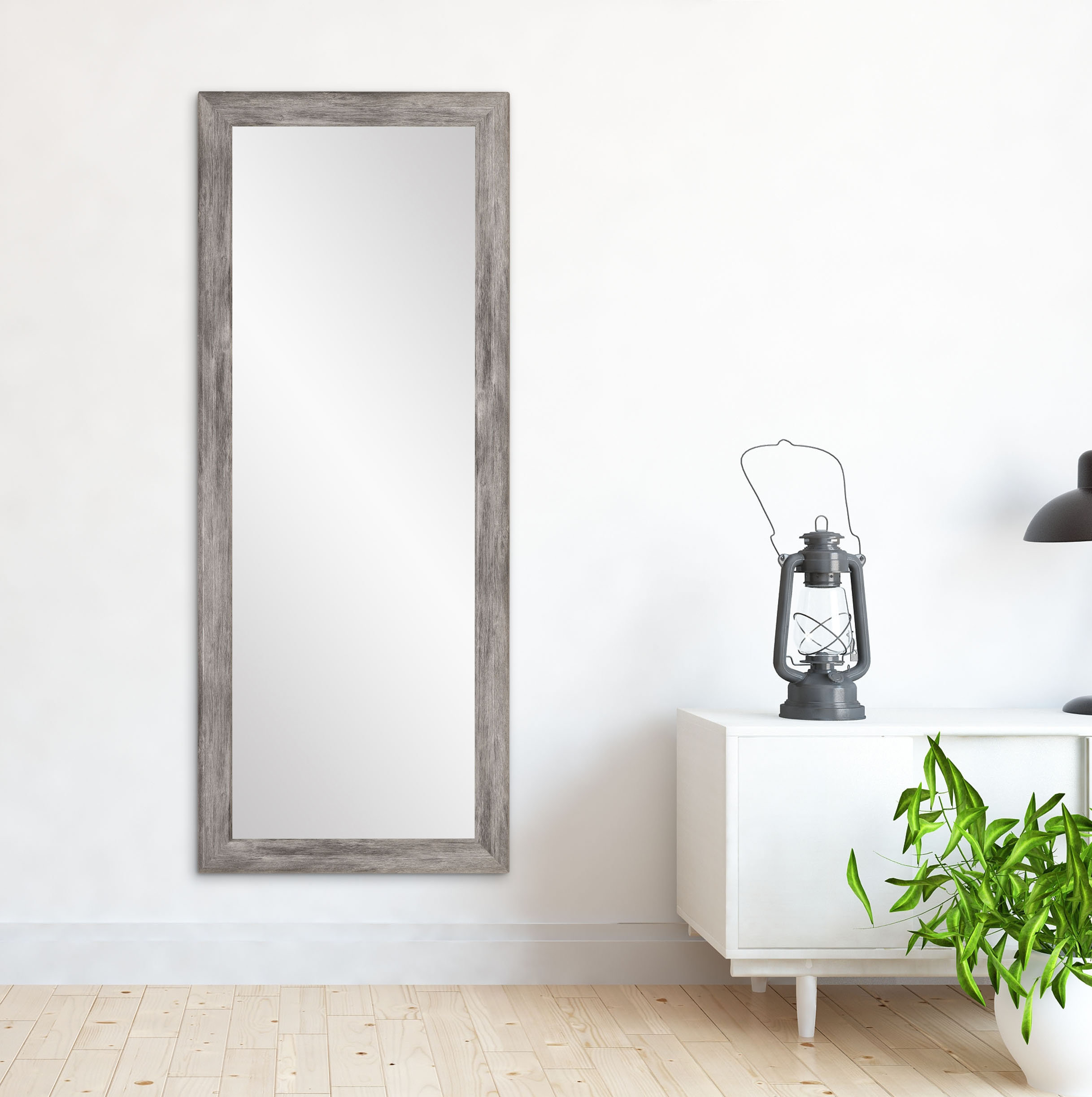 Gracie Oaks Mississauga Dark Brown Wood Floor Mirror Wayfair