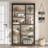 78.7" Extra Tall 8-Tier Rustic Brown Staggered Etagere Bookcase With 8 Shelves Organizer For Living Room