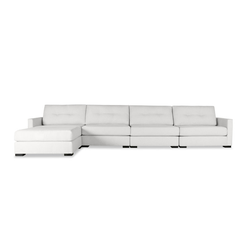 Canapé et méridienne large Revolution Performance Fabrics® de 166 po Bruan, Blanc cassé, Orienté vers la gauche