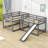 Ernaldus Full over Full and Twin over Twin L-Shaped Bunk Bed with Slide and Ladder-1795377246