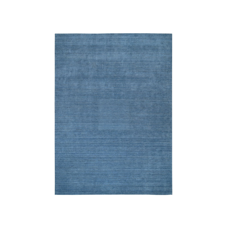 Tapis bleu denim tissé à la main de conception moderne 10 pi x 14 pi B40EFC562B494C76A6CA0AE8032B1439
