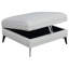 Rangement rembourré en gris et noir, pieds en métal profilés, compartiment dissimulé, finition élégante pour un décor moderne noir, détails audacieux, design, compartiment
