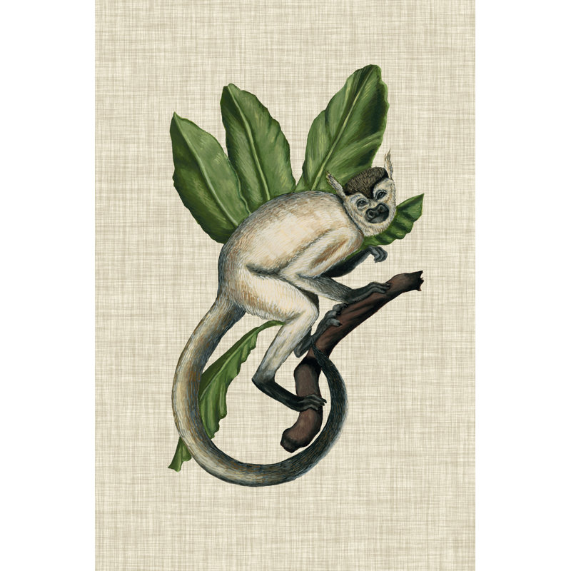 Canopy Monkey IV by Naomi McCavitt -  Painting, 30 cm H x 20 cm W, Black Floater Framed