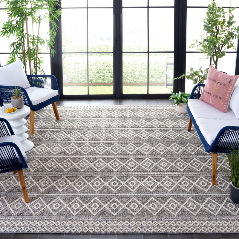 Enno 800 Performance Geometric Indoor/Outdoor Area Rug, Rectangle 8' x 10'