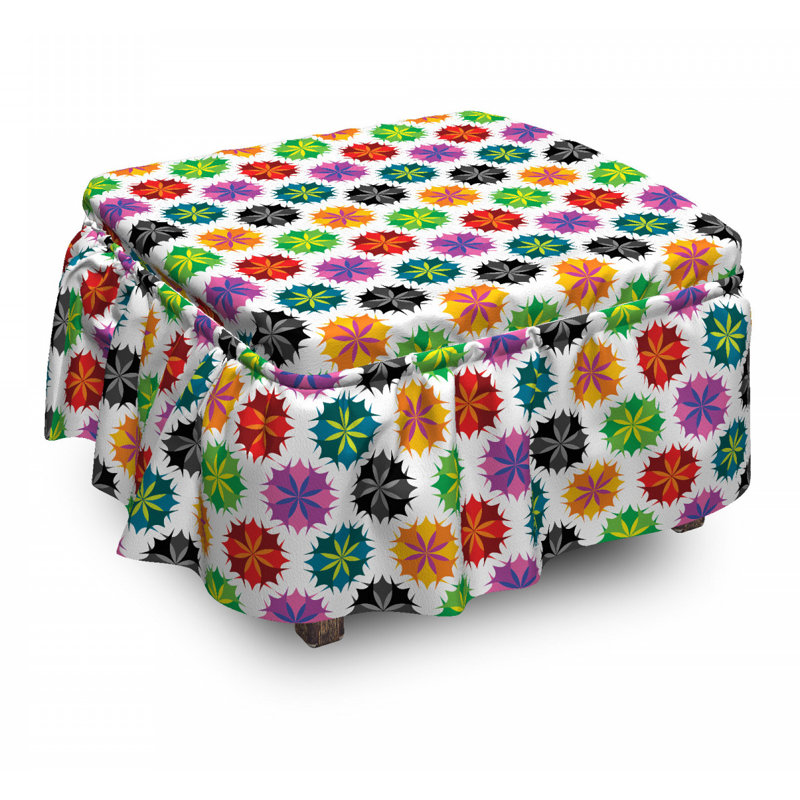 Housse pour repose-pieds vibrant abstrait flore