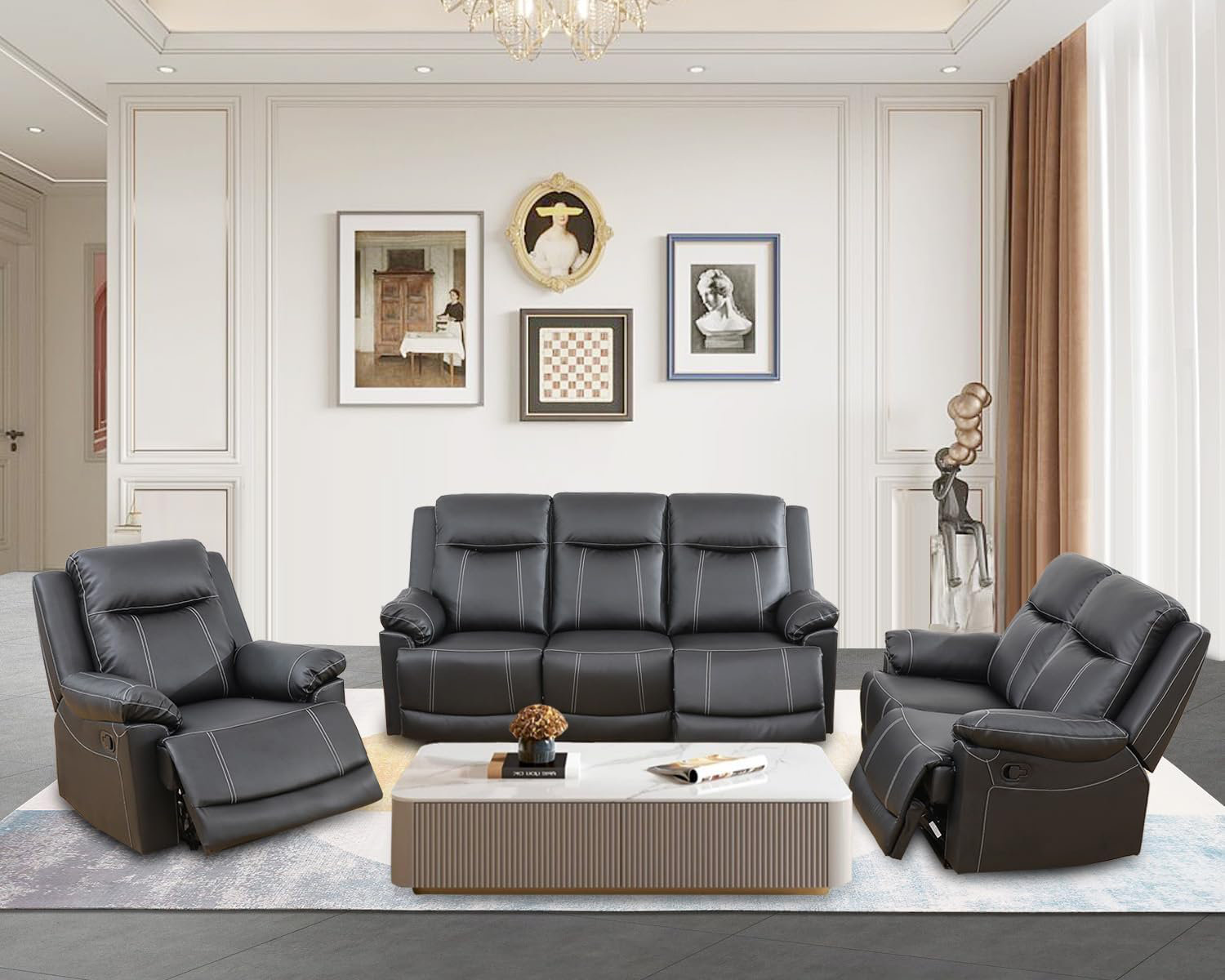 Latitude Run® 3-Piece Manual Reclining Living Room Sofa Set | Wayfair
