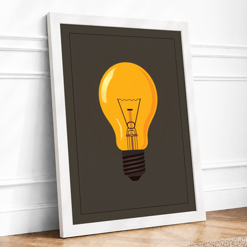 Bulb in Focus Modern - Framed Print, A3 - 42.0 x 29.7 cm, White