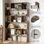 Bibliothèque 74 po H, grande bibliothèque 6 niveaux avec 15 tablettes ouvertes, bibliothèque industrielle moderne pour chambre à coucher, brun-129878968