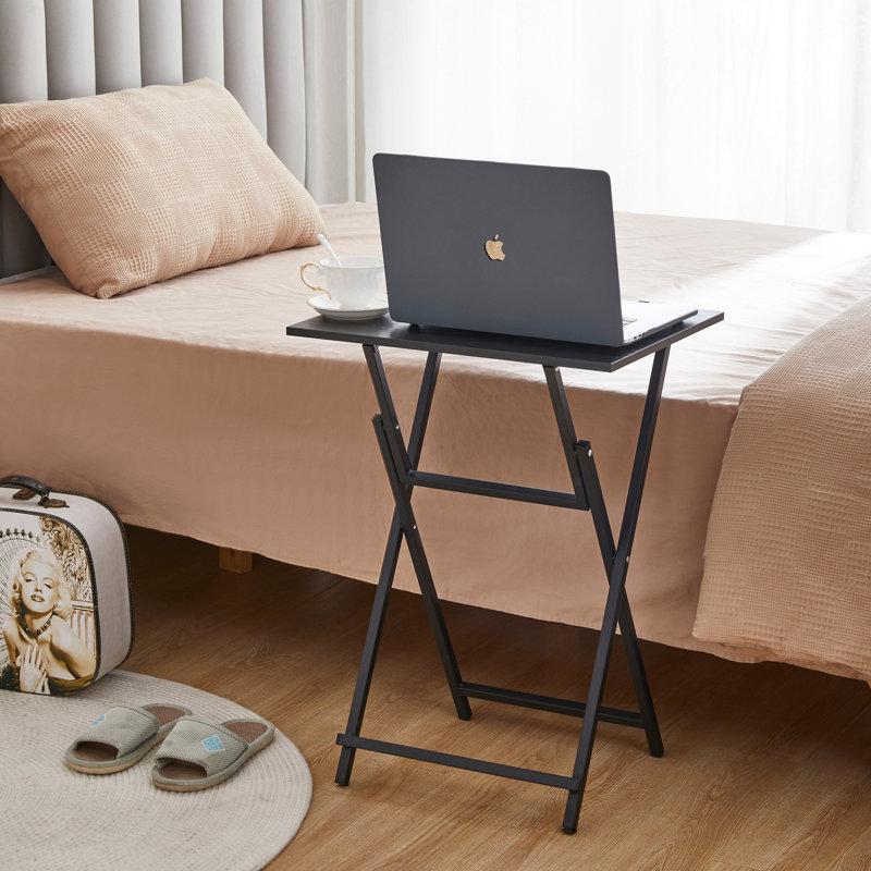 Table d'appoint 2 pièces pliable sans plateau, Noir