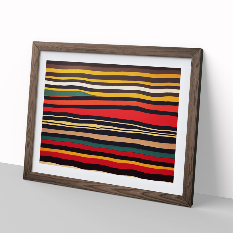 Abstract Striped Art Vol.1 - Framed Print, 25cm H x 34cm W x 2cm D, Walnut
