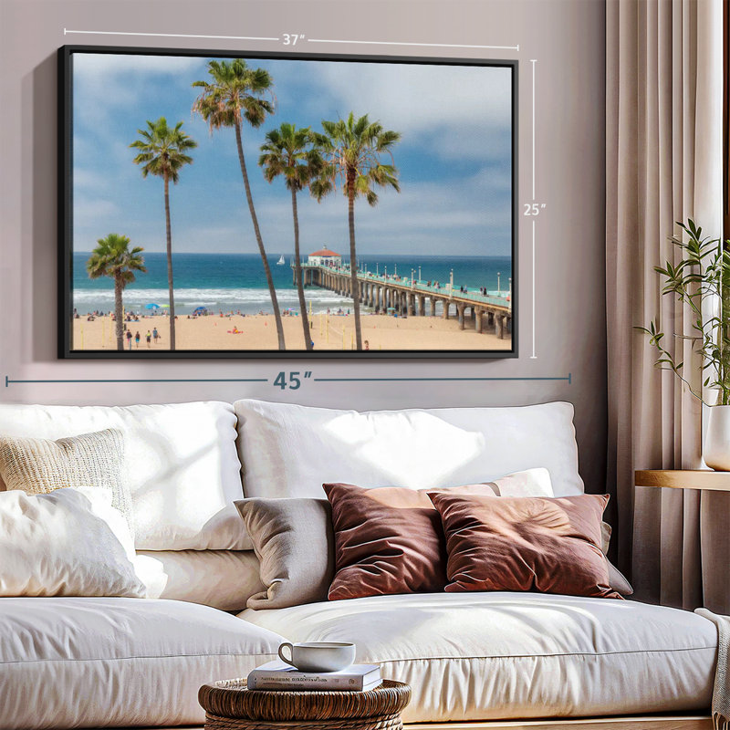 Plage «Summer In Manhattan Beach Wall Art», H 25 po x l 37 po