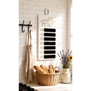 Wall-Mounted Family Weekly Planner Sign for Kitchen, Dining Room