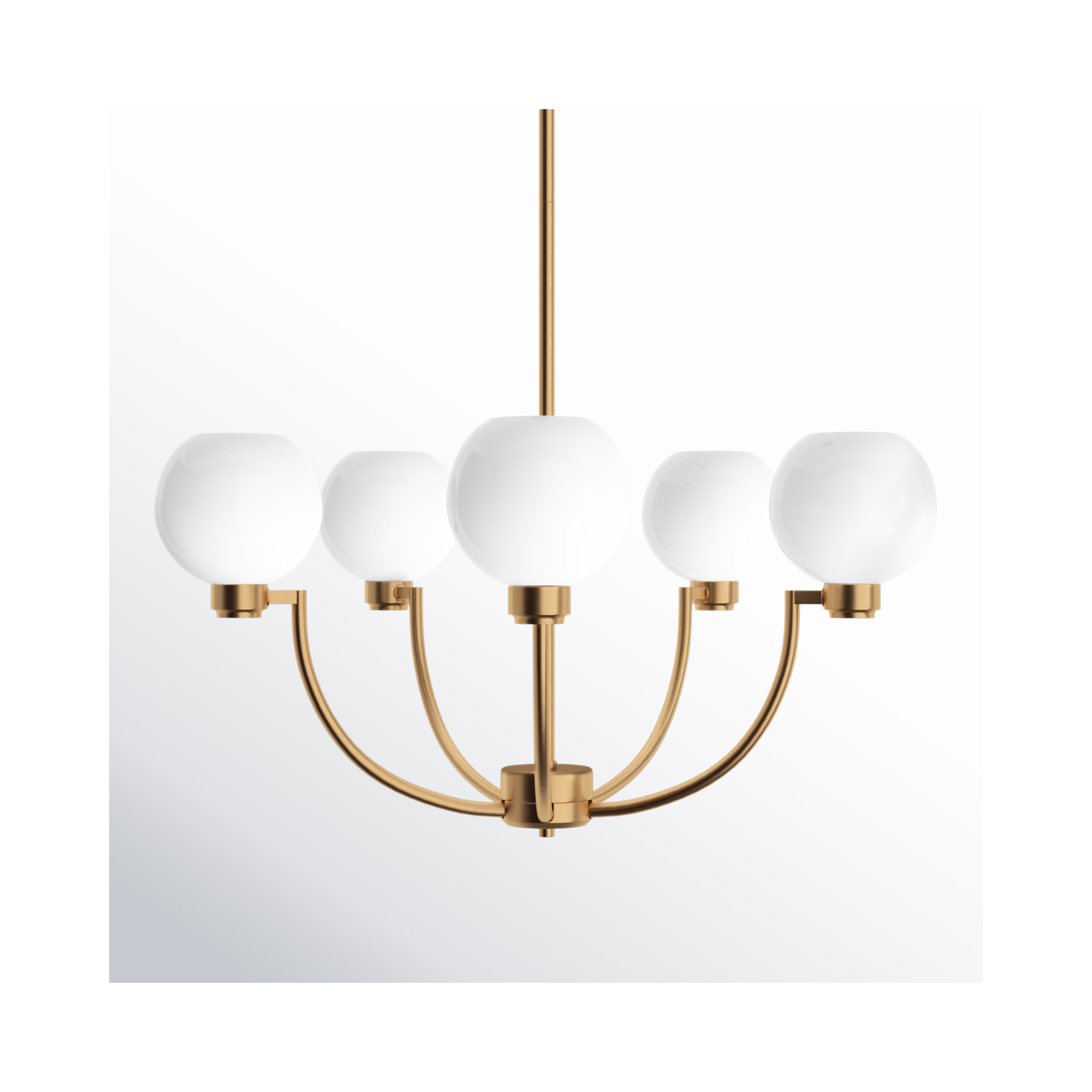 Andrea 5 - Light Unique Chandelier, Satin Brass