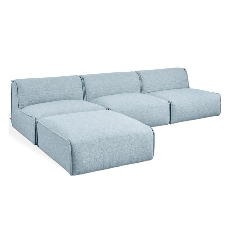 Nexus Modular Chaise Sectional, Parliament Lake  Polyester