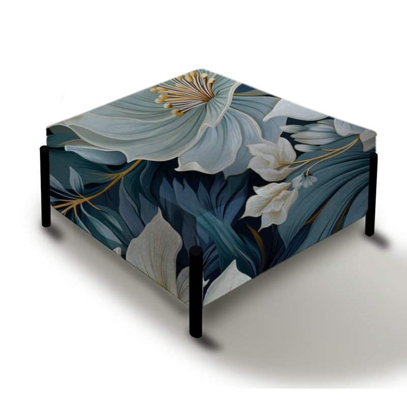 Motif océanique d'impressions tropicales - Grand repose-pieds carré tropical