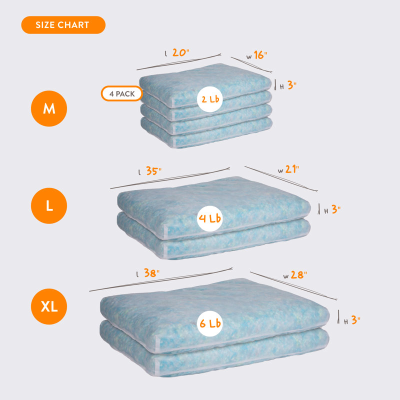 Coussin Christenia, Très grand (l 38 po x P 28 po x H 3 po), Très grand (71 à 90 lb)