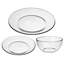 Service de table rond en verre transparent 12 pièces Libbey, service pour 4