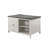 Off-White And Dark Counter Height Dining Table With Storage Cabinet Base, Solid Wood, Ideal For Modern Farmhouse Decor