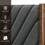Lit plateforme en bois massif de qualité supérieure avec tête de lit rembourrée Acacia Astoria-300391637-300391638