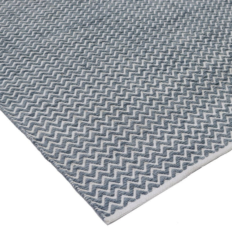Chevron Area Rug in Deep Ocean Blue, Rectangle 6' x 9'