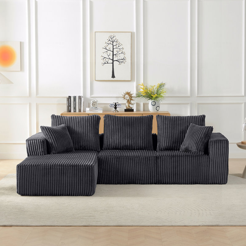 Canapé modulaire Basic, canapé modulaire, canapé nuage en velours côtelé moderne avec assise profonde, canapé rembourré 4 places