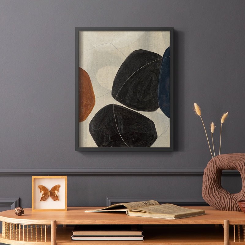 Gravity I, reproduction encadrée - bois massif, Noir, H 20 po x l 16 po