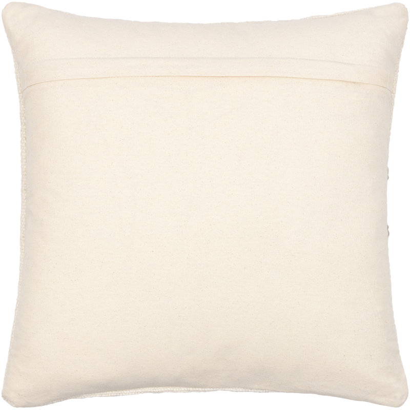 18'' Beige and Brown Cotton Embroidered Throw Pillow Set