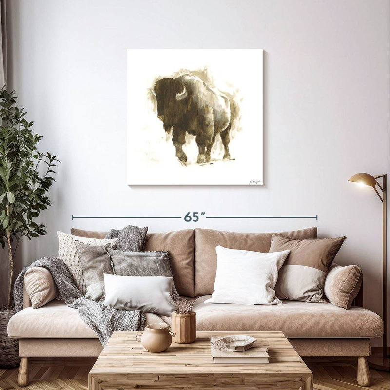 Brampt Rustic Bison II, 36" H x 36" W