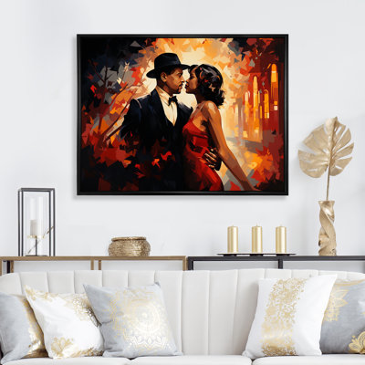 Rouge et orange Harlem Renaissance Couple - art mural Harlem Renaissance