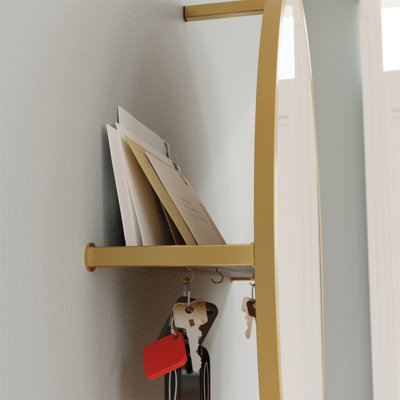 Wall-Mounted Shoe Cabinet With Mirror