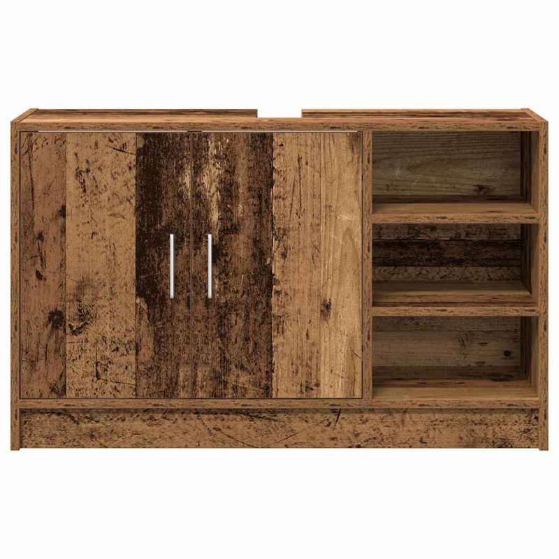 Sink Cabinet With Door 90 X 29 X 55 Cm Engineered Wood, Old Wood