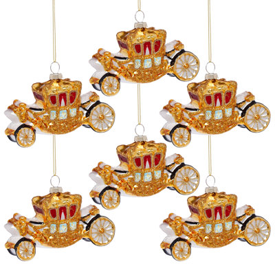 Gold Carriage Ornament, 3 Inches