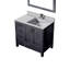 Meuble-lavabo de salle de bain 36 po X P 22 po D, dessus en quartz décalé à droite, ensemble de robinet et Miroirs-2143774607