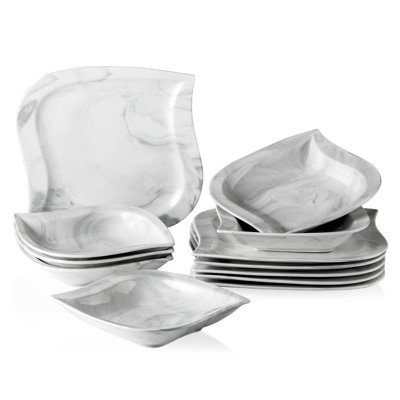 Anifer 12 Piece Porcelain China Dinnerware Set - Service for 6