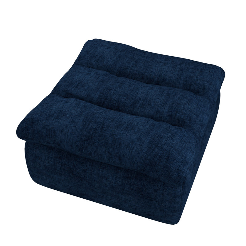 Lazy Armless Ottomans, Blue
