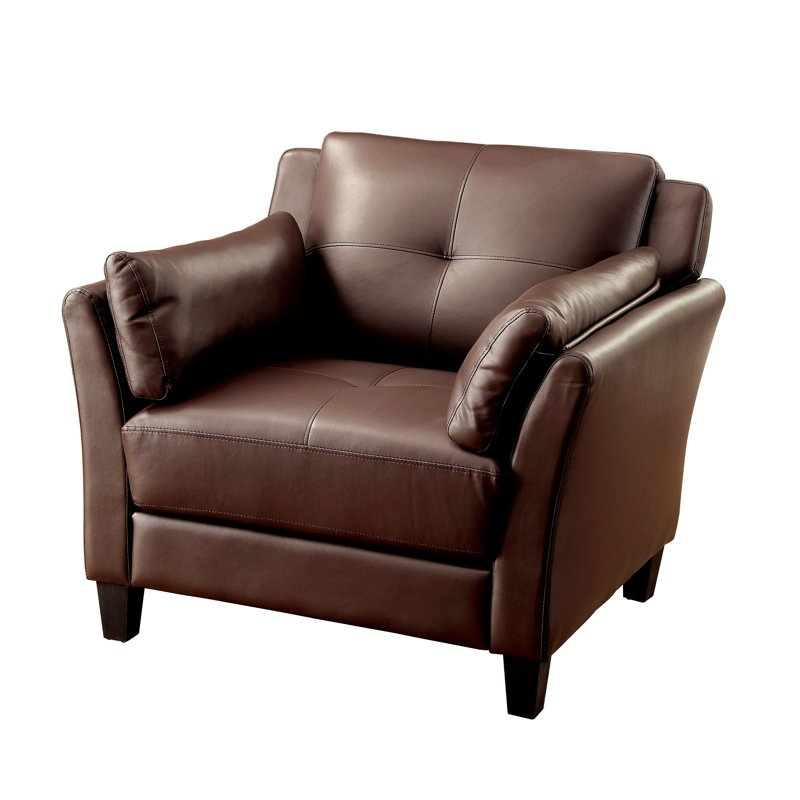 Fauteuil Bella, Similicuir brun