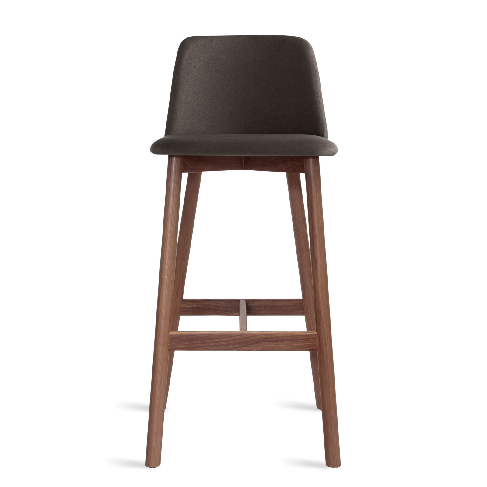 Chip Stool, 100% Polyester-Gunmetal, Walnut, Bar Stool (31" Seat Height)