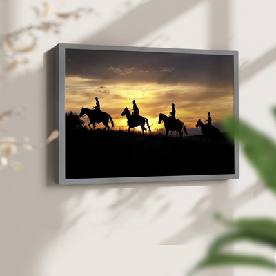 Sunset Cowboys -Framed Print - Restickable