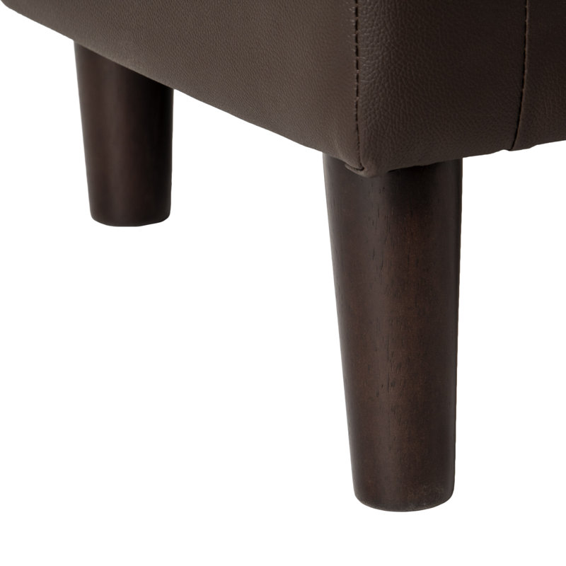 Fauteuil demi-tonneau de 27 po Scarlet, Similicuir brun foncé