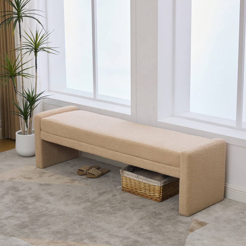 Banc d'appoint surdimensionné rembourré Boucle, Blé, Blé, Blé