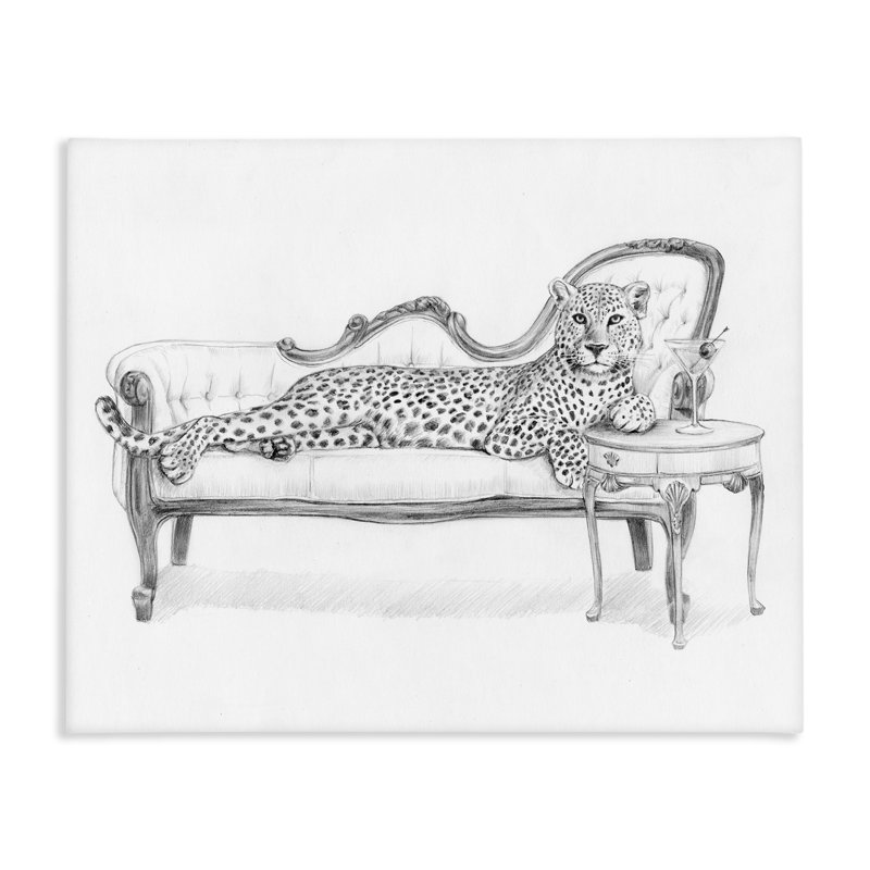 «Lounging Beast Cheetah», conception par Victoria Barnes, H 24 po x l 30 po